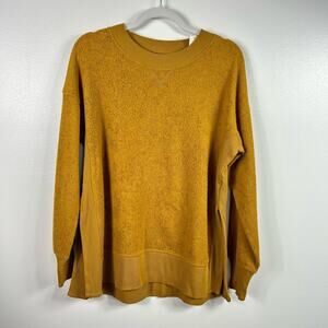 NEW Aerie Mustard Gold Yellow Cozy Sweatshirt Fuzzy Oversized Size XS